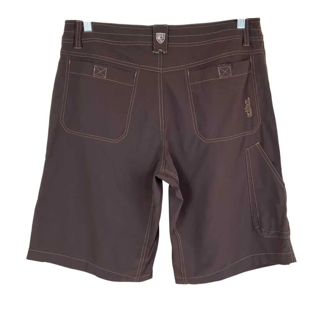 Kuhl Mens 36 x 12” Inseam Renegade Shorts Brown Cargo Nylon Outdoors READ